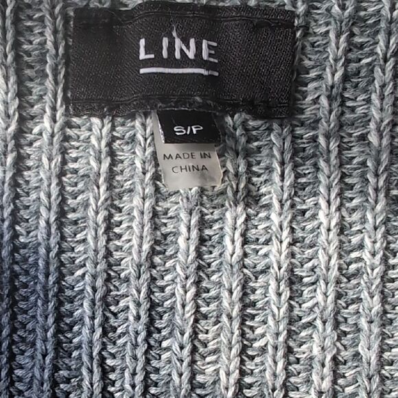 LINE Unique Tie Dye 💯 % Cotton Gray Rib Knit Sweater Size S Baggy Fit - Picture 3 of 11